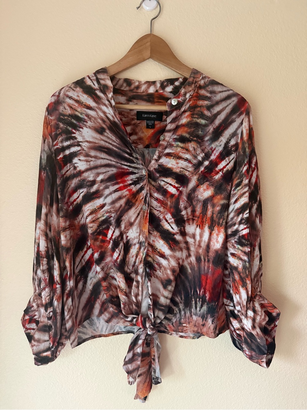 Karen Kane Women's Tie-Front Button Blouse
